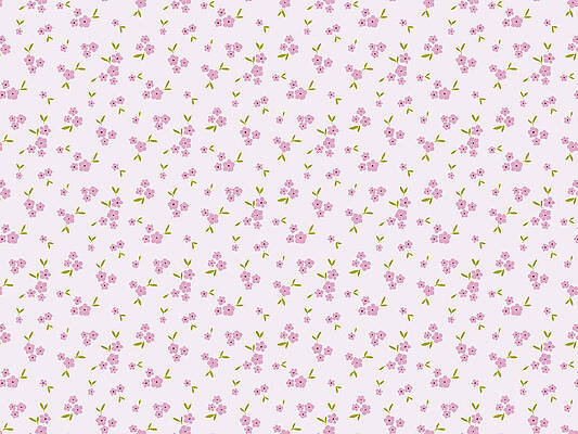 Flower Wall Art featuring the digital art Springtime Cherry Blossom Pattern by Snow Iris Studio