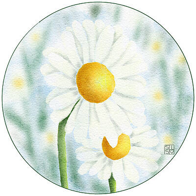 Flower Wall Art featuring the digital art Springtime Daisies by Snow Iris Studio