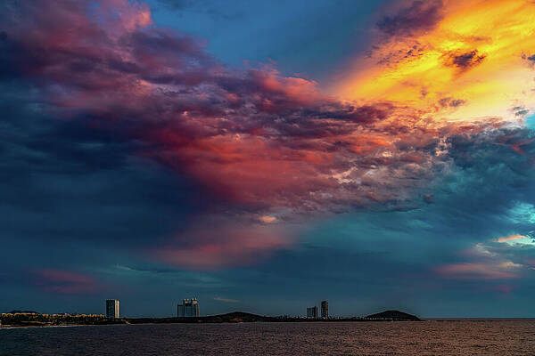 City Wall Art featuring the photograph Springtime Sunset Mazatlan Sinaloa Mexico by Tommy Farnsworth