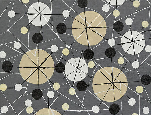 Wall Art featuring the painting Sputnik Retro Abstract by Seeables Visual Arts