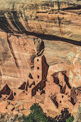 Prehistoric Photograph - Square Tower House, Mesa Verde, Colorado - Vertical by Abbie Warnock
