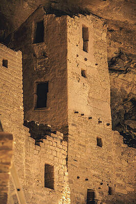 Scenery Photograph - Square Tower Of Cliff Palace, Mesa Verde, Colorado - Vertical by Abbie Warnock