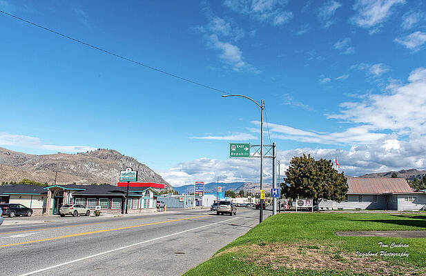 State Route 20 Photograph - SR 20 Turns Right In Tonasket by Tom Cochran