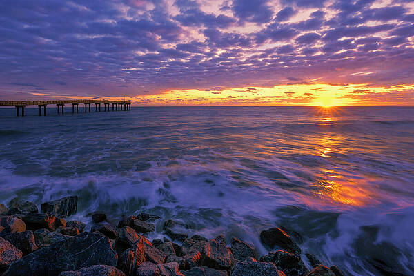 Pier Photograph - St Augustine Pier Sunrise by Susan Candelario
