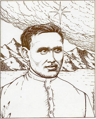 Landscape Wall Art featuring the painting St Damien Of Molokai by William Hart McNichols