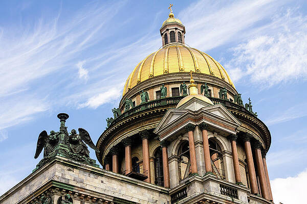 Blue Wall Art featuring the photograph St Isaac's Cathedral Dome by Craig A Walker