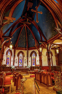 Ornate Gothic Style Chapel Interior Photograph