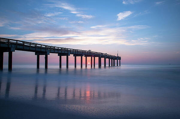 Reflection Wall Art featuring the photograph St Johns County Pier Sunrise by Joe Leone