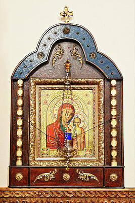 Wall Art featuring the photograph St. Mary And Jesus Orthodox Icon by Tatiana Travelways