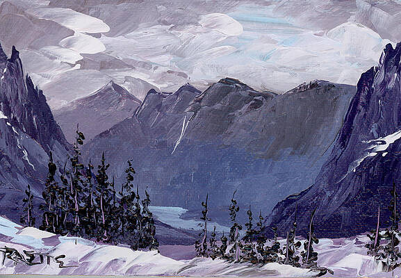 Mountain Wall Art featuring the painting St Mary Lake From Logan Pass by Raette Meredith