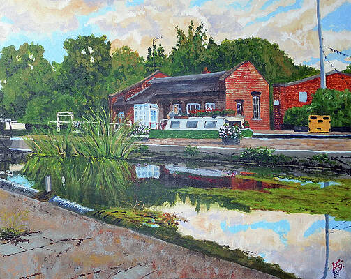 Wall Art featuring the painting St Pancras Lock, London, UK by Francisco Gutierrez