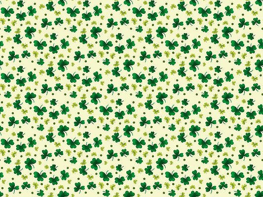Iris Wall Art featuring the digital art St Patrick's Day Clovers by Snow Iris Studio