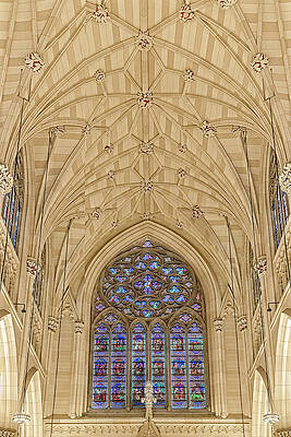 Wall Art featuring the photograph St Patrick's Rose Window by Susan Candelario