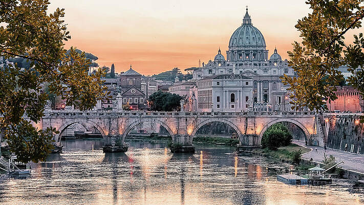 St. Peter's Basilica at Sunset Photograph
