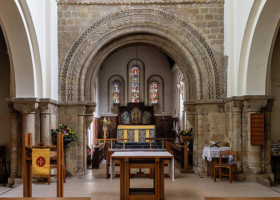 Historic Church Interior with Altar Wall Art
