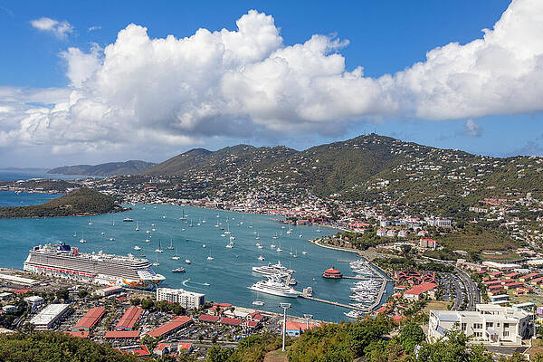 Panoramic View of St. Thomas Harbor Wall Art