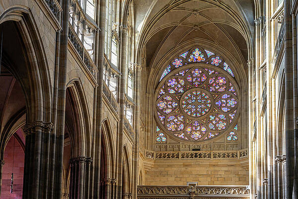 Gothic Cathedral Stained Glass Window Wall Art