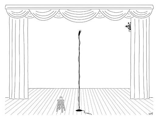 Curtain Drawing - Stage Fright by Seth Fleishman