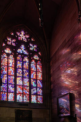 Colorful Stained Glass Window in Cathedral Wall Art
