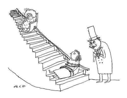 Quirky Characters on a Staircase Wall Art