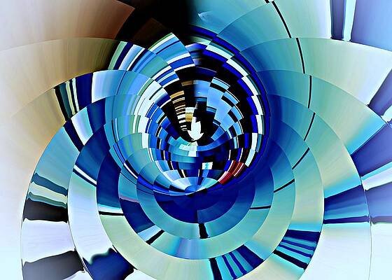 Geometric Digital Art - Staircase Spiral by David Manlove