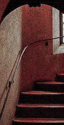 Wall Art featuring the photograph Stairs Indoors1 by John Linnemeyer