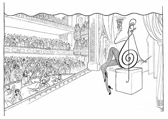 Music Drawing - Standing Ovation by Al Hirschfeld