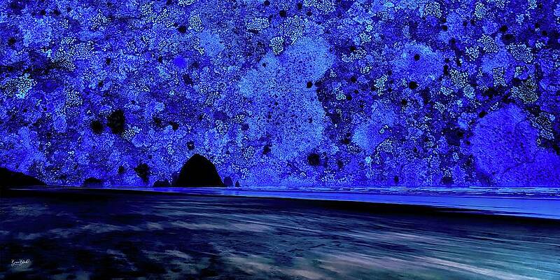 Wall Art featuring the digital art Starry Night At Cannon Beach by Bruce Block