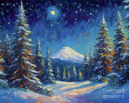 Nature Wall Art featuring the ai art Starry Valley by Macro Abundance