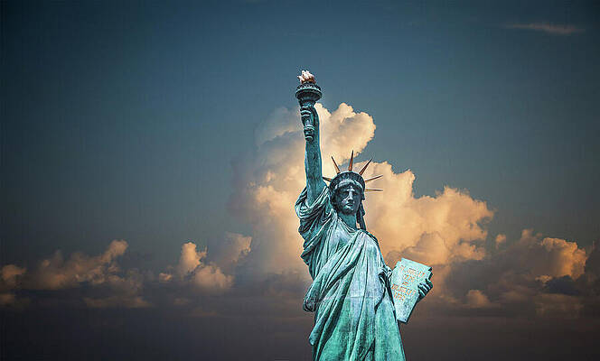 Sky Wall Art featuring the photograph Statue Of Liberty New York by Printed View