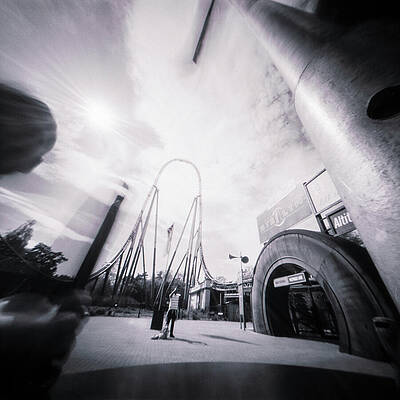 Sky Photograph - Stealth - Thorpe Park by Will Gudgeon