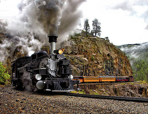 Steam Engine Around a Bend by Bob Falcone