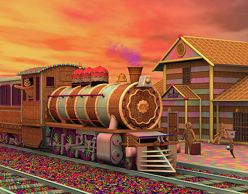 Colorful Wall Art featuring the digital art Steam Ginger Station by Steven Lutz