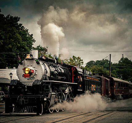 Steam Locomotive 1702 Powers Ahead by Blue Ridge Horizons