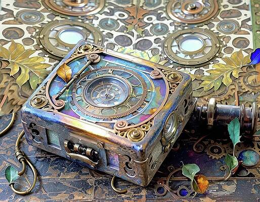 Intricate Wall Art featuring the digital art Steampunk Lunchbox by Eris And AI