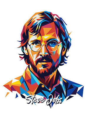 Motivational Digital Art - Steve Jobs #1 In WPAP Pop Art by Vector Artnesia