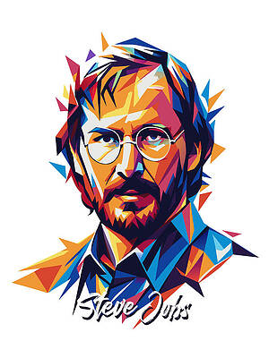 Motivational Digital Art - Steve Jobs #3 In WPAP Pop Art by Vector Artnesia