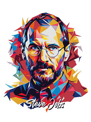 Motivational Digital Art - Steve Jobs Portrait Pop Art by Vector Artnesia