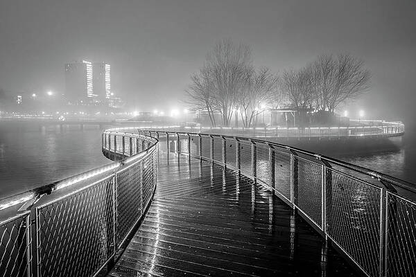 Pier Photograph - Stevens Institute Hoboken NJ BW by Susan Candelario