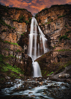 Stewart Falls Sunset - Provo Canyon, Utah by Abbie Warnock