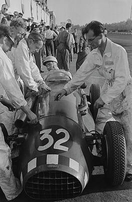Stirling Moss Readies the Connaught-Lea Francis by Rodolfo Mailander - Revs Institute Collections