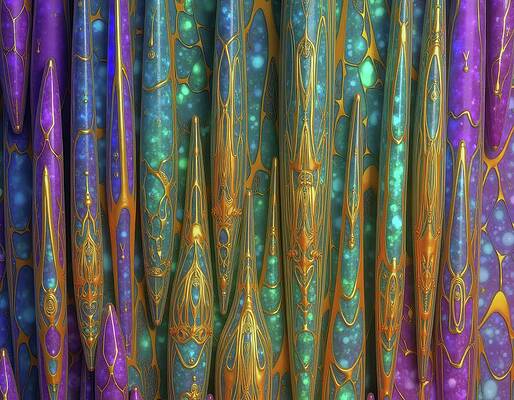 Gold Wall Art featuring the digital art Stone And Metal by Eris And AI