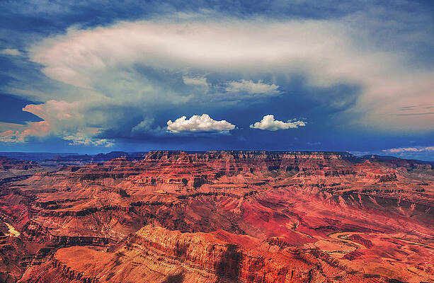 Wall Art featuring the photograph Storm Building Over The Grand Canyon, Arizona by Abbie Warnock