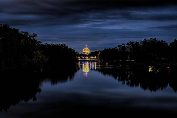 Cloud Wall Art featuring the photograph Storm Clouds Over The Dudley Tower After Dark by Dale Kauzlaric