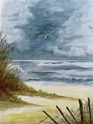 Sky Wall Art featuring the painting Storm Coming by Judy Strickland