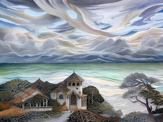 Landscape Wall Art featuring the digital art Storm Horizon by Eris And AI