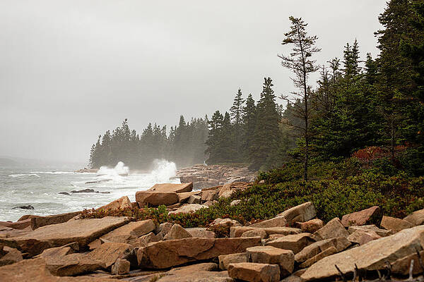 Rock Wall Art featuring the photograph Storm On Schoodic Point by Craig A Walker