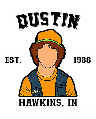 Wall Art featuring the digital art Stranger Things 1986 Dustin by Kirania Finest
