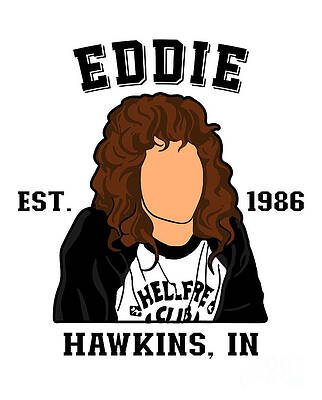 Wall Art featuring the digital art Stranger Things 1986 Eddie by Kirania Finest