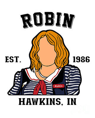 Wall Art featuring the digital art Stranger Things 1986 Robin by Kirania Finest